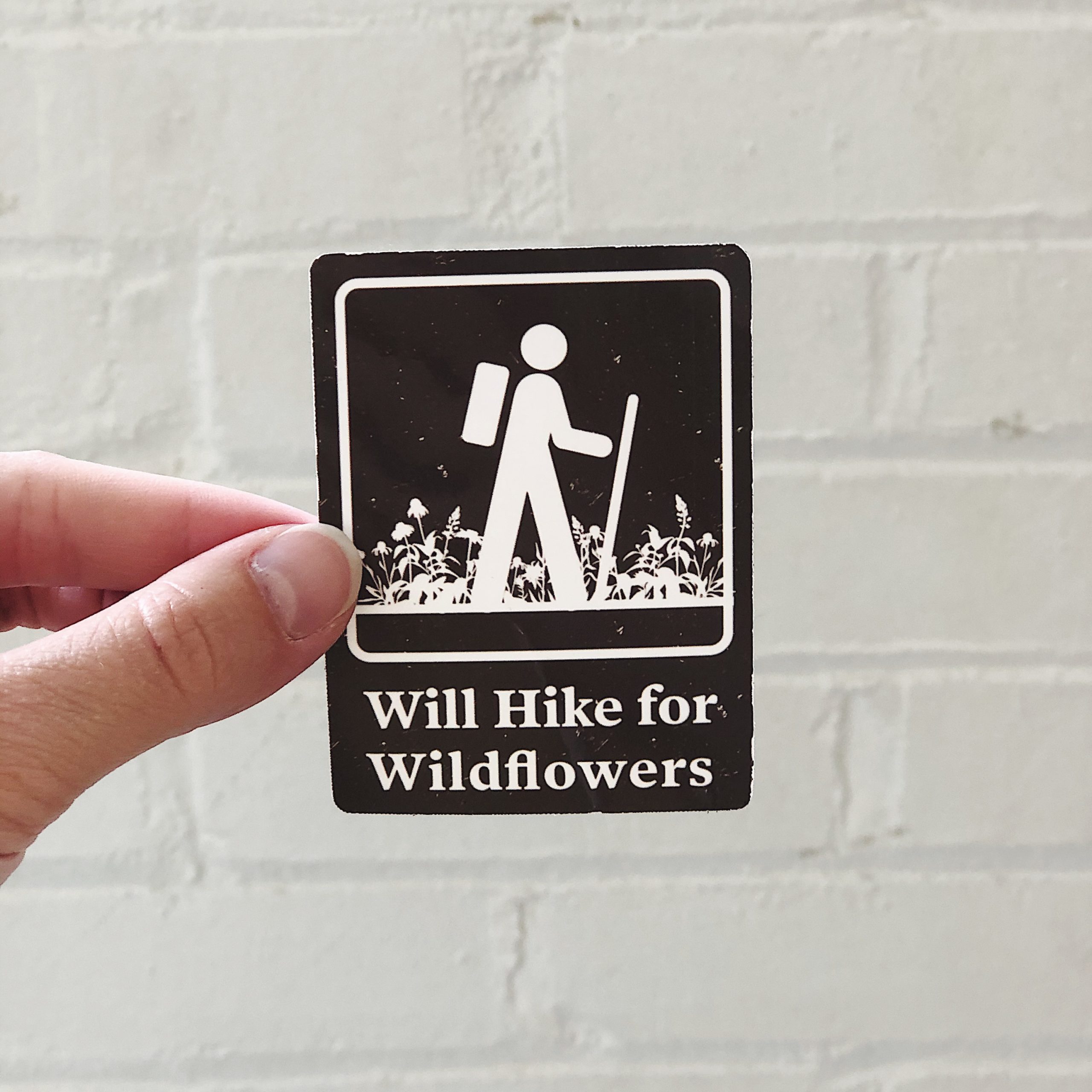 Will Hike For Wildflowers Sticker Decal – Wildflower Paper Company